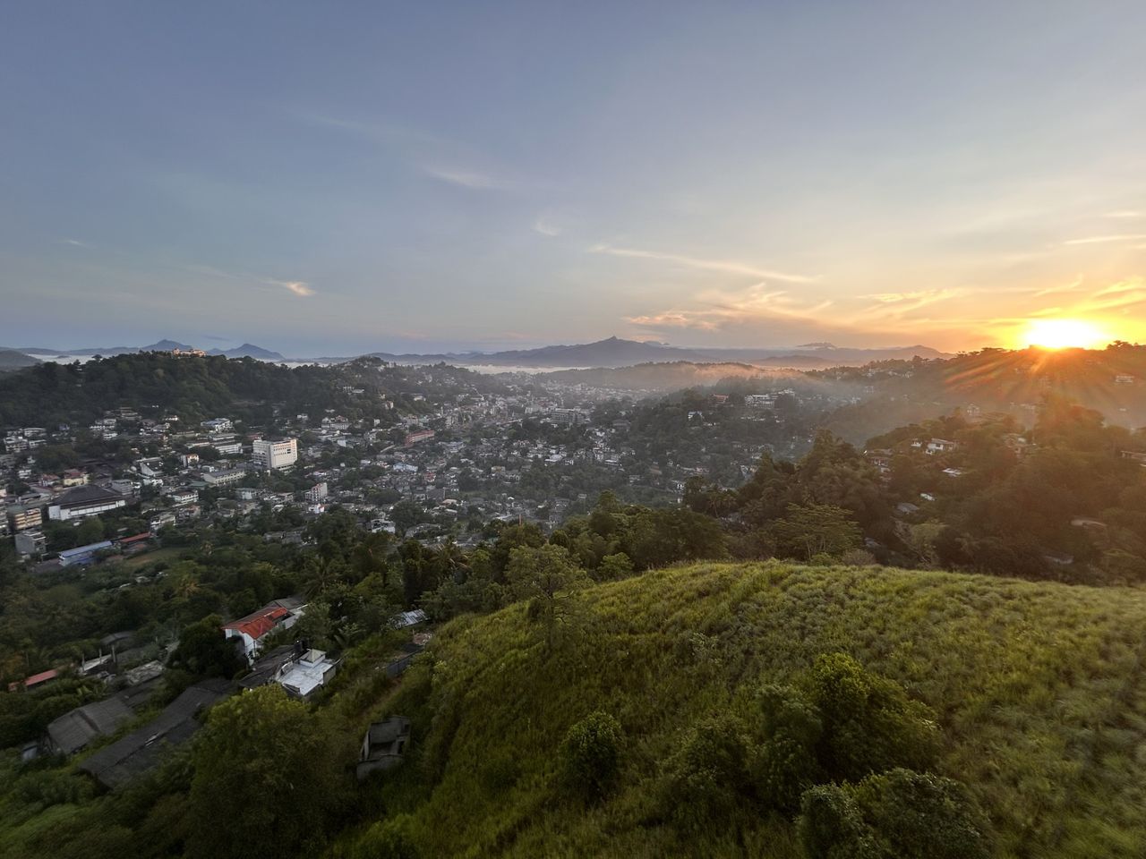 Sunrise over the Hanthana hills at The Summit Kandy, Kandy
